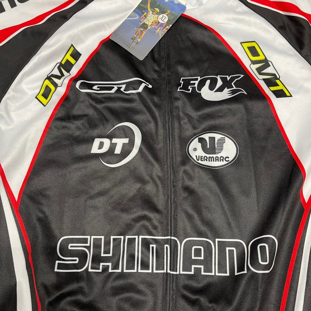 Shimano Cycling Jersey Mens XL Fox DT GT Vermarc Short Sleeve Full Zip Coolmax - Picture 2 of 13